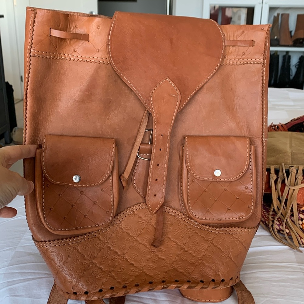 Backpack all leather handmade .